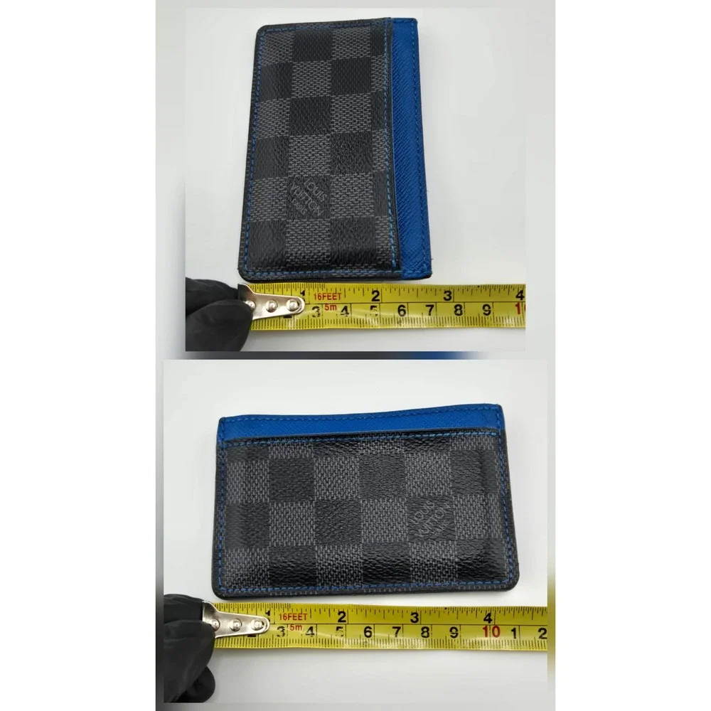 Louis Vuitton Damier Graphite Porte Cartes Simple Card Holder Blue N64029